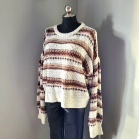 DEX Drop Shoulder Puff Sleeve Knit Sweater  Sz XL - Picture 1 of 15